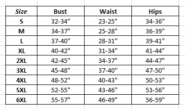 Corset Sizing Guide